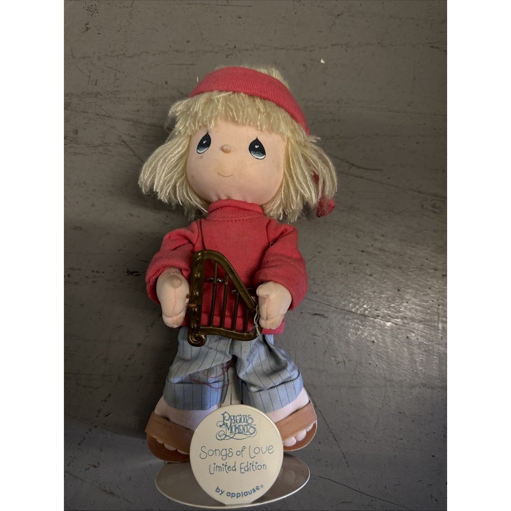 Vintage Precious Moments "Songs Of Love" Limited Edition Doll With Stand & Harp